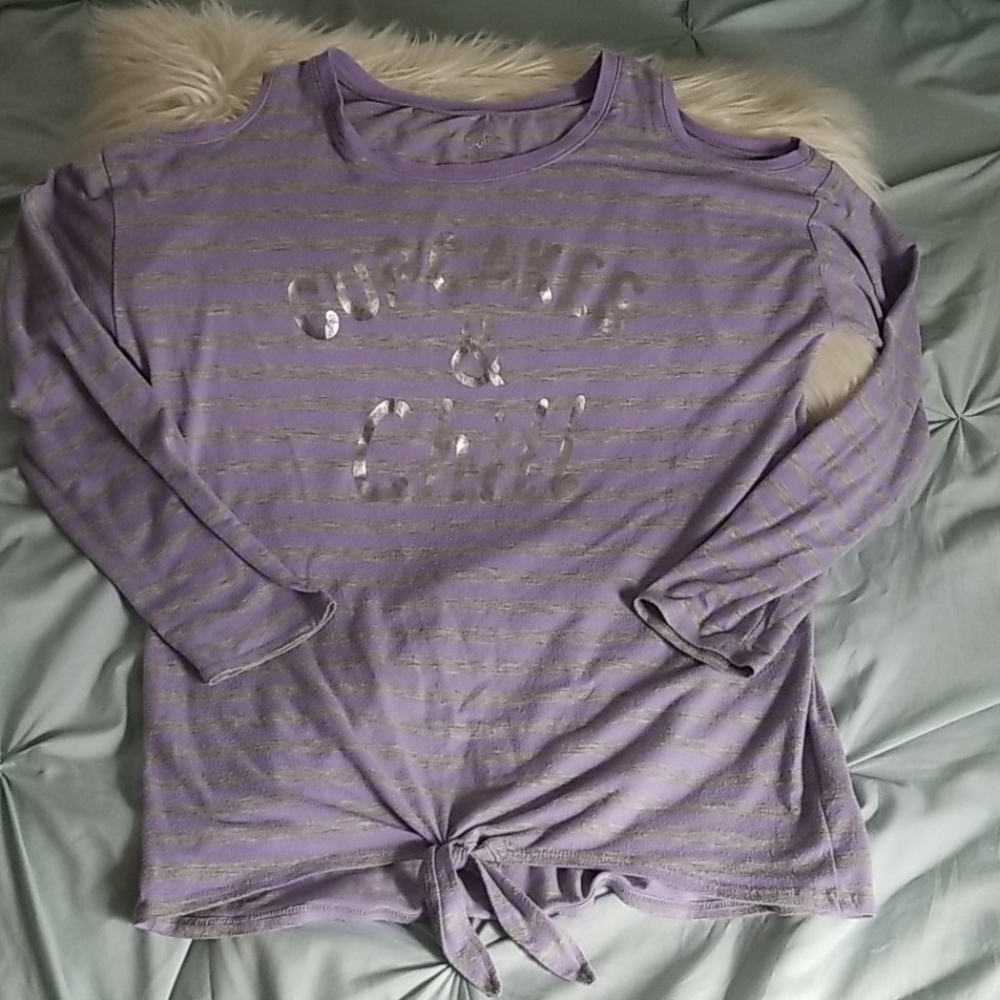 Justice open shoulder top